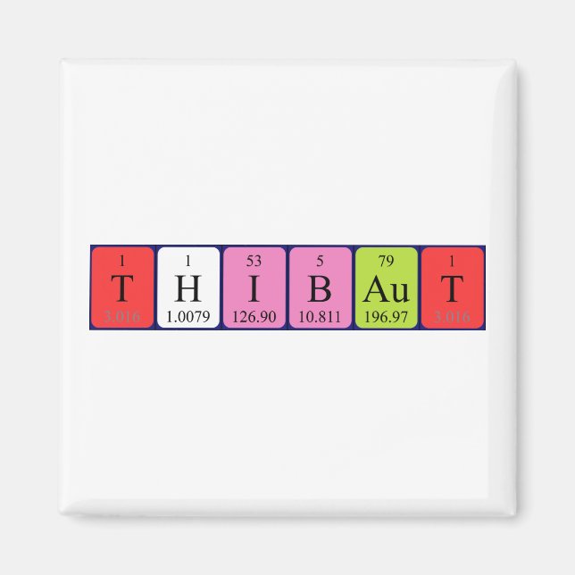 imán de nombre de tabla periódica de Thibaut (Frente)