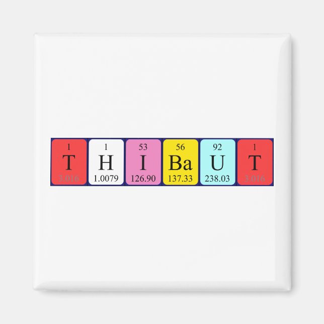 imán de nombre de tabla periódica de Thibaut (Frente)