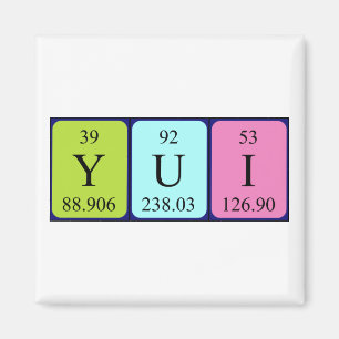 imán de nombre de tabla periódica de Yui