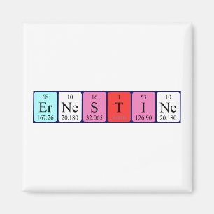 Imán de nombre de tabla periódica Ernestine