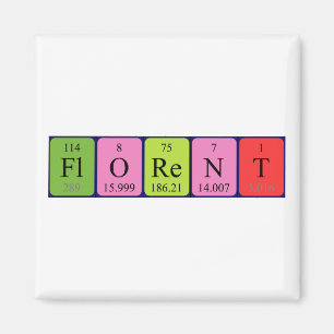 imán de nombre de tabla periódica floreciente