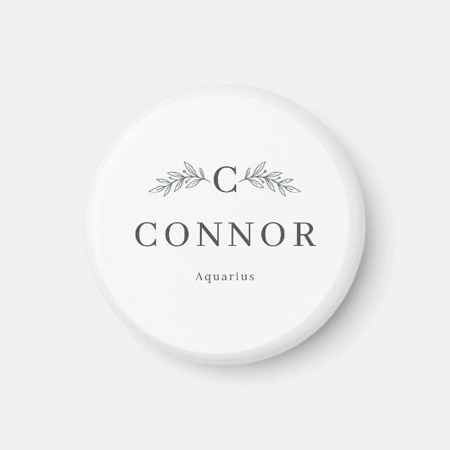Imán de Nombre Personalizado y Zodiaco (Frente)