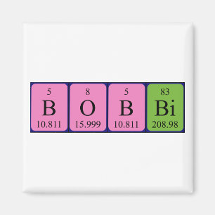 Imán de nombres de tabla periódica Bobbi