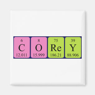 Imán de nombres de tabla periódica Corey
