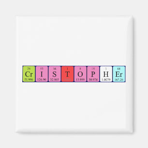 imán de nombres de tabla periódica Cristopher