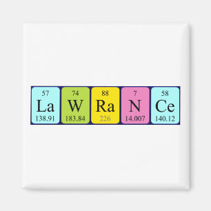 Imán de nombres de tabla periódica de abogados