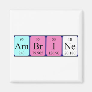 Imán de nombres de tabla periódica de abrazar