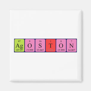 imán de nombres de tabla periódica de Ágoston