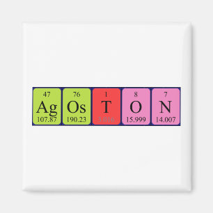 imán de nombres de tabla periódica de Ágoston