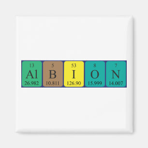 Imán de nombres de tabla periódica de Albion