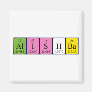 imán de nombres de tabla periódica de Alishba