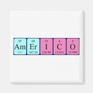 imán de nombres de tabla periódica de Americo