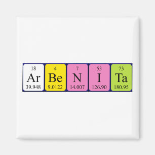 Imán de nombres de tabla periódica de Arbenita