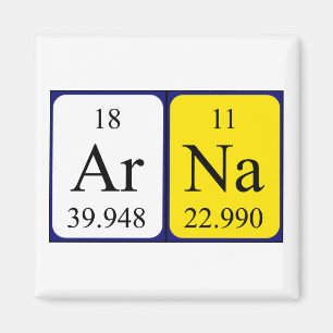 Imán de nombres de tabla periódica de Arna