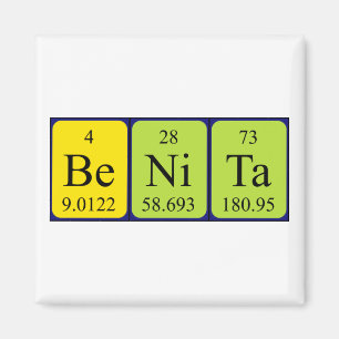 imán de nombres de tabla periódica de Benita