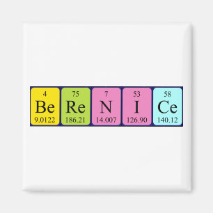 imán de nombres de tabla periódica de Berenice