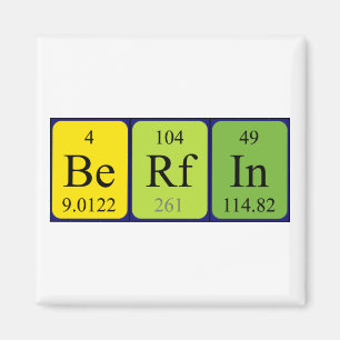 imán de nombres de tabla periódica de Berfin