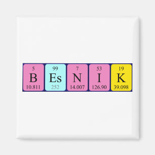 imán de nombres de tabla periódica de Besnik
