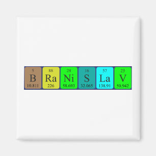 Imán de nombres de tabla periódica de Branislav