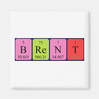 Imán de nombres de tabla periódica de Brent