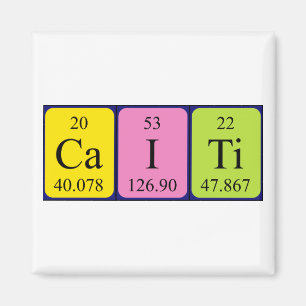imán de nombres de tabla periódica de Caiti