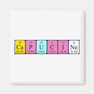 Imán de nombres de tabla periódica de Capucine