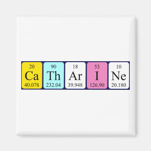 imán de nombres de tabla periódica de Catharine