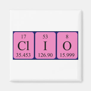 imán de nombres de tabla periódica de Clio