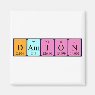 imán de nombres de tabla periódica de Damion
