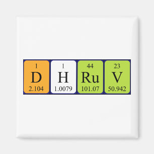 imán de nombres de tabla periódica de Dhruv