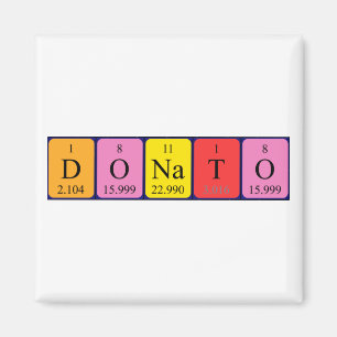 Imán de nombres de tabla periódica de Donato