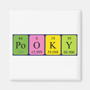 Imán de nombres de tabla periódica de enganche