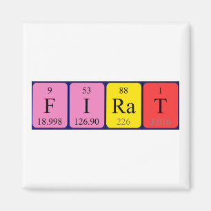 Imán de nombres de tabla periódica de Firat