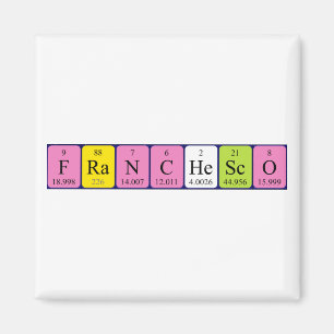 Imán de nombres de tabla periódica de Franchesco