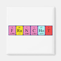 Imán de nombres de tabla periódica de Franchot