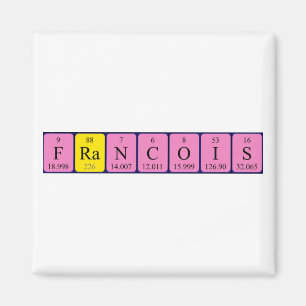 Imán de nombres de tabla periódica de Francois