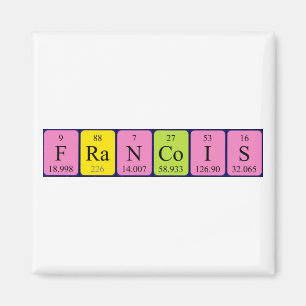 Imán de nombres de tabla periódica de Francois