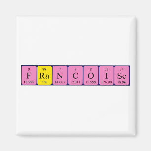 Imán de nombres de tabla periódica de Francoise