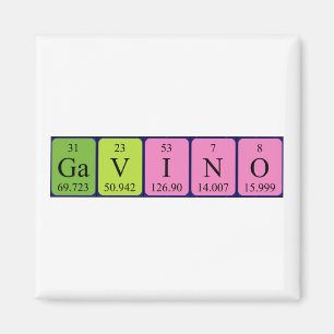 imán de nombres de tabla periódica de Gavino