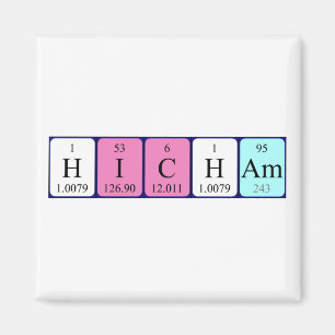imán de nombres de tabla periódica de Hicham