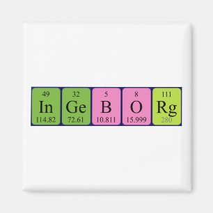 imán de nombres de tabla periódica de Ingeborg