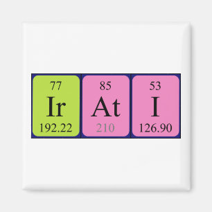 imán de nombres de tabla periódica de Irati