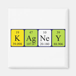 Imán de nombres de tabla periódica de Kagney