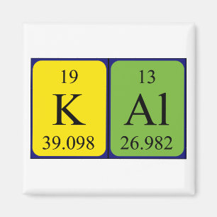imán de nombres de tabla periódica de Kal