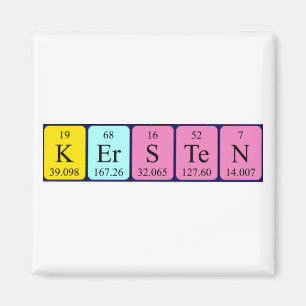 Imán de nombres de tabla periódica de Kersten