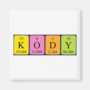 imán de nombres de tabla periódica de Kody