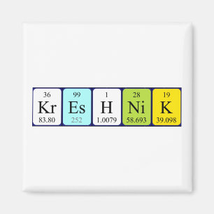 imán de nombres de tabla periódica de Kreshnik
