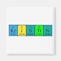 imán de nombres de tabla periódica de Kristin