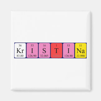 imán de nombres de tabla periódica de Kristina