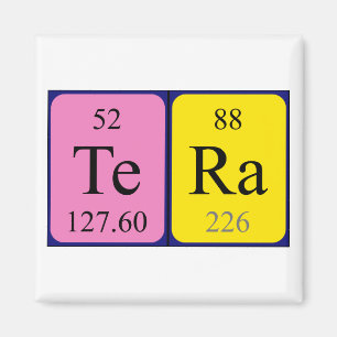 imán de nombres de tabla periódica de la época